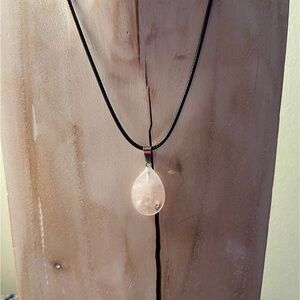 Elegant Pink Teardrop Pendant Necklace